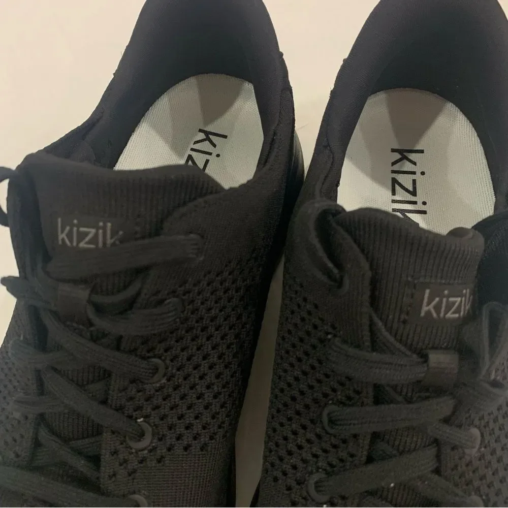 Kizik Lima Men Size 14 W 15.5 Wide Knit Hands Free Lace Up Black Sneakers Shoes
